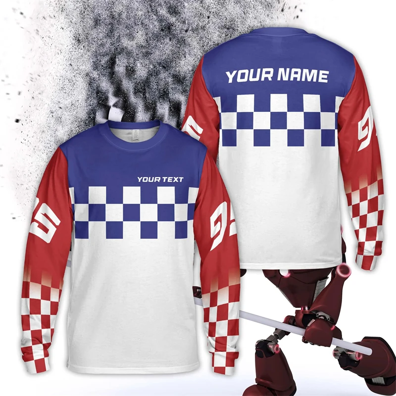 شخصية اللون متقلب موتوكروس كم طويل قميص للرجال مخصص متسابق اسم الترابية دراجة ثلاثية الأبعاد مطبوعة تي شيرت فضفاض رجالي تيز #4