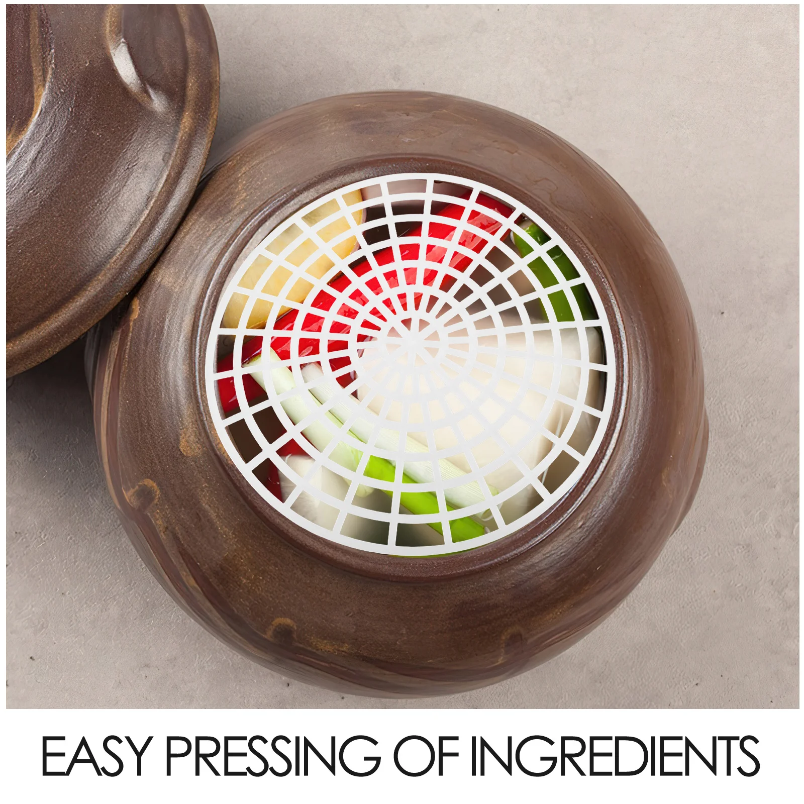 2 قطعة لوحة وزن الضغط لتخمير الخضروات، مستلزمات برطمانات ميسون، تصميم شبكي دائري مدمج ومحمول #4