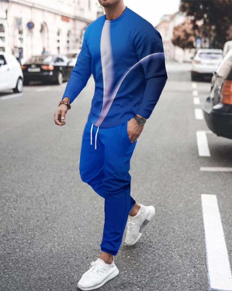 

2025-26 летний новый дизайн с 3D принтом, спортивный мужской костюм для путешествий на открытом воздухе, классический повседневный и удобный брючный костюм с длинными рукавами