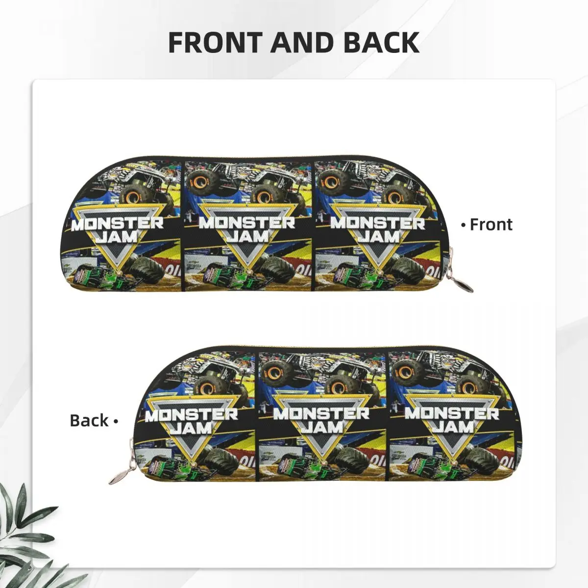 Classic Monster Jam Truck Pattern Pencil Cases Pen Holder Storage Stationery Supplies Pen Box Pencil Bag for Studen Gifts