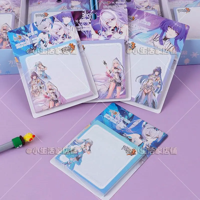 Honkai Impact 3 Gosanke 60 Sheets Flags Tabs Page Pads Note Paper Notebook Markers Paper Index Bookmark Sticky Notes Stationerys