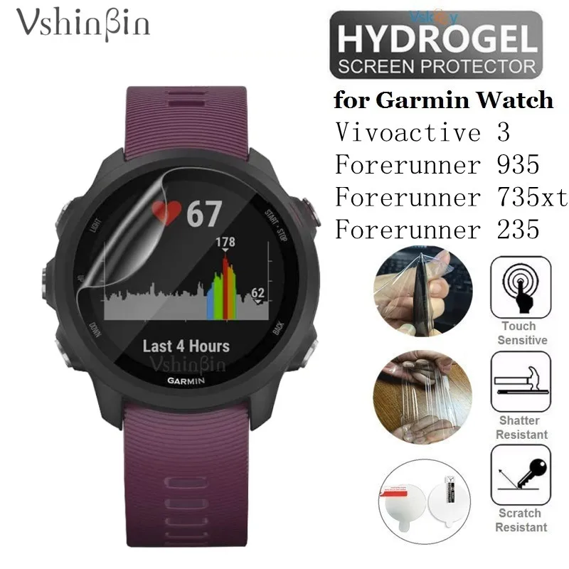10 قطعة فيلم هيدروجيل ناعم من البولي يوريثان للغارمين Vivoactive 3 Forerunner 735XT 935 235 ساعة ذكية مستديرة واقي للشاشة طبقة رقيقة واقية