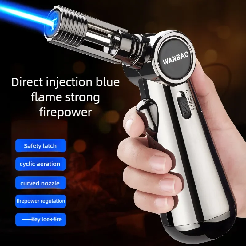 Safe, trendy, windproof, high-temperature, practical, blue flame flamethrower, inflatable direct impact welding gun, baking poin