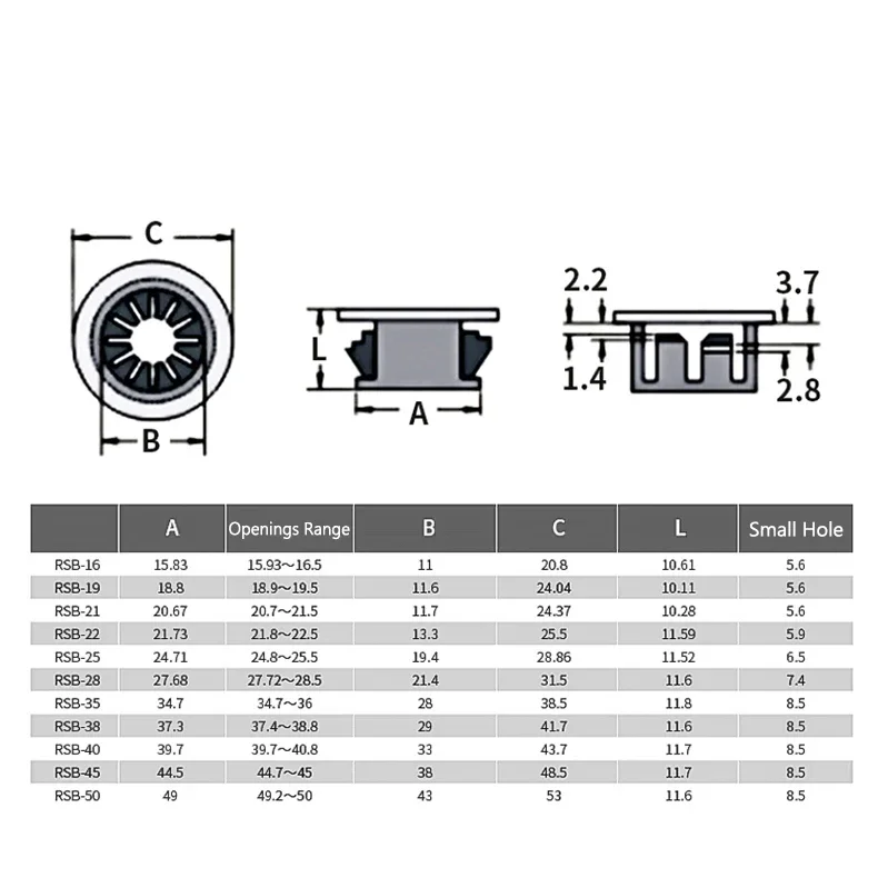 5~50Pcs Plastic Cable Wire Table Protective Buckle RSB-10~RSB-55 Plastic Cable Hole Cover Furniture Dust Plug Snap-on Hole Cover
