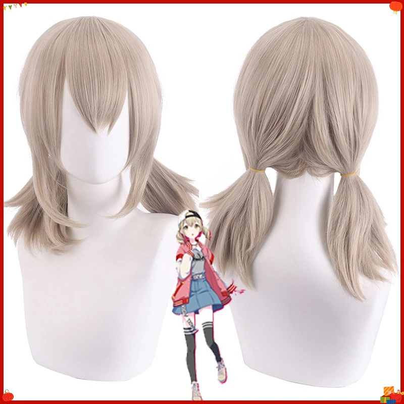 Colorful Stage Mi-ku Inspired Cosplay Synthetic Wig Short Pink Anime Hair for Party Halloween Costume Roleplay