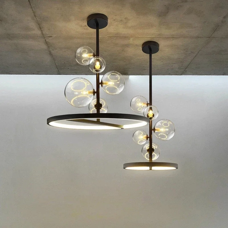 Nordic Glass Ball Led Pendant Lights  for Living Dining Room Coffee Tables Kitchen Bedroom Chandelier Home Decor Light Fixture image 4