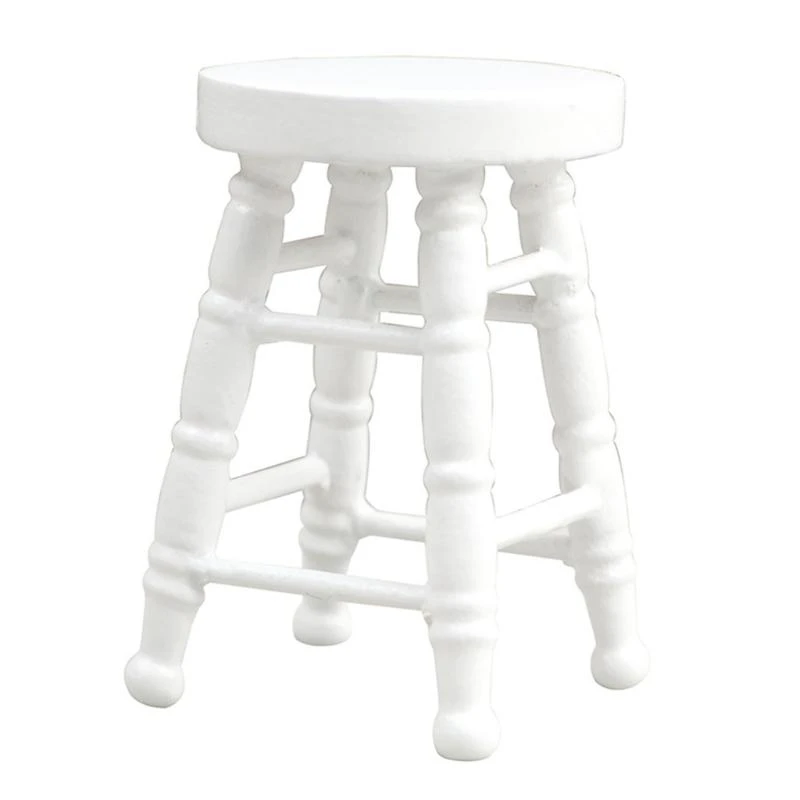 Educational Doll House Stool Miniatures Zakka Toy Pretend Play Realistic Model Round Top Stool Model Mini Size