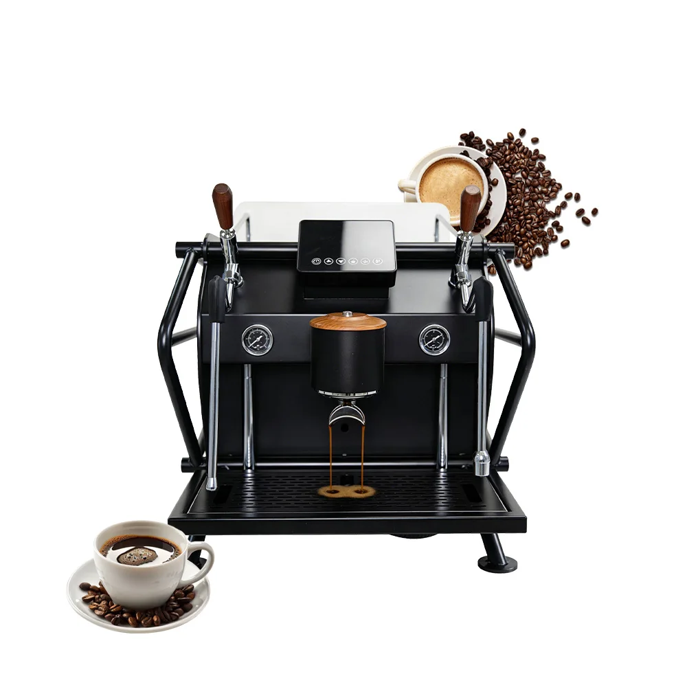 Commercial Semi‑automatic Espresso Maker, PID Control System 9 Bar 1L+4L Two Separate Boilers for Cappuccino Coffee Brewing Tool