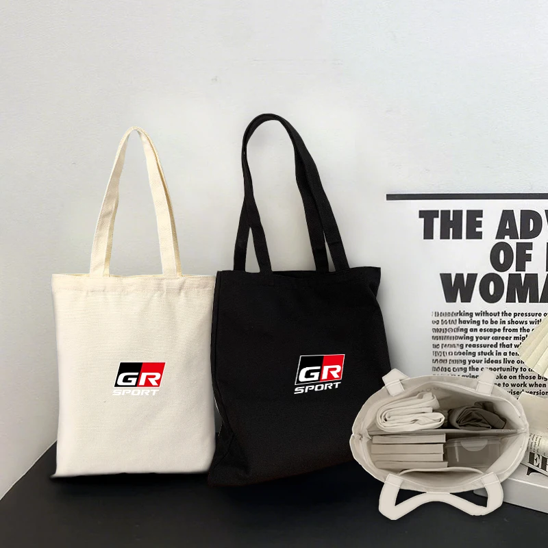 

Car Accessories Handbag Canvas Shoulder Pouch Shopping Tote Tools Bag For Toyota Crown GR Corolla YARIS L Auris C-HR Hilux Vios