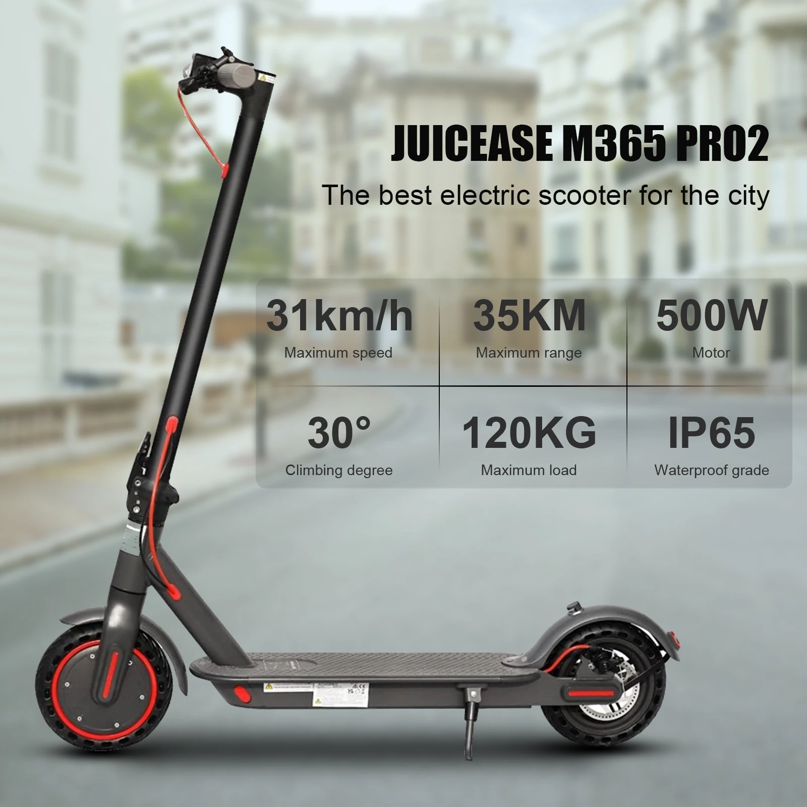 JUICEASE M365 Electric Scooter 35KM 31KM/H 350W 36V 10.5AH Large Capacity Battery 8.5Inch Tyres with Smart APP Foldable EScooter