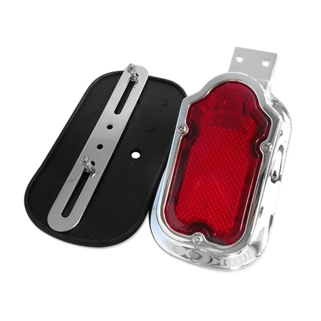 Integrated Motorcycle Tail Light Chrome Bulb Brake and Signal Rear Lamp LED Replacement for Street and Touring