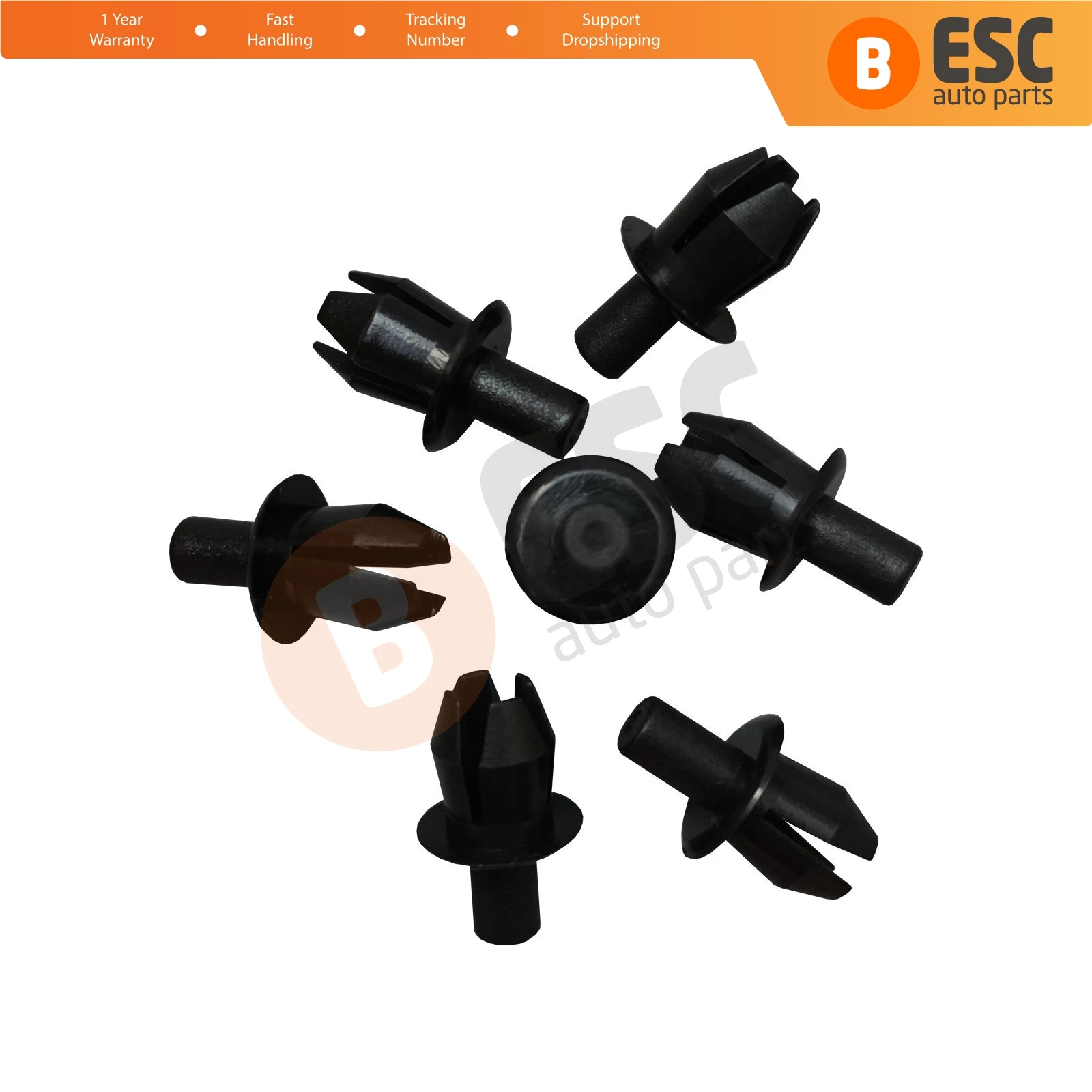 

ESC ECF5060 10 Pieces Push Type Retainer Black for Mercedes: 1239900292 VW Audi: N0385501 Seat: N0385501 Ford: 7200671