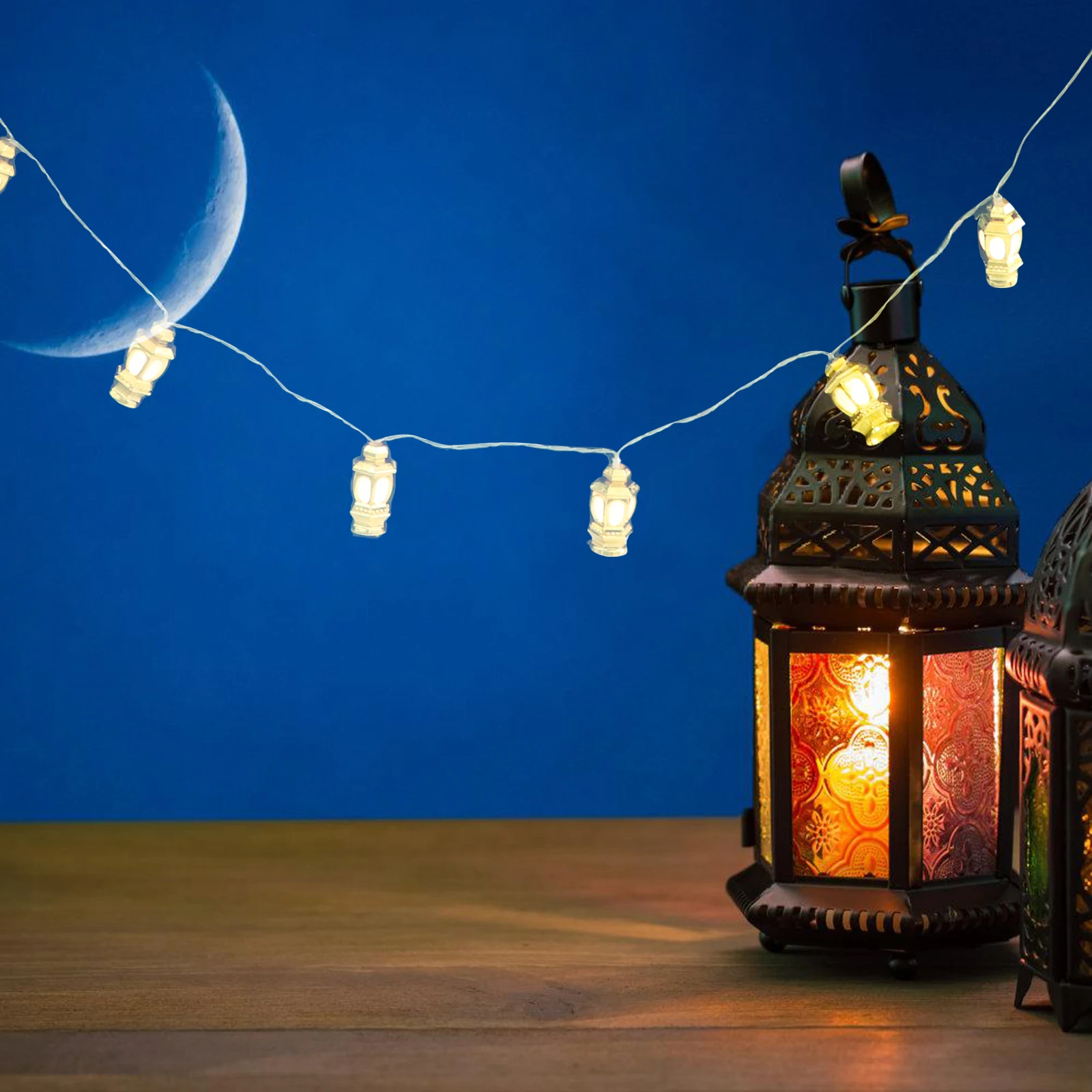 

3 Meters 20 Creative Muslim Eid String Lights for Garden Yard Party Decor Warm White Light Eco-Friendly Safe