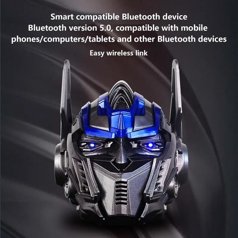Creative Robot Head Wireless Speaker Mini Subwoofer Speaker FM Radio TF Card Portable Blutooth Speaker Best Gift For Kid