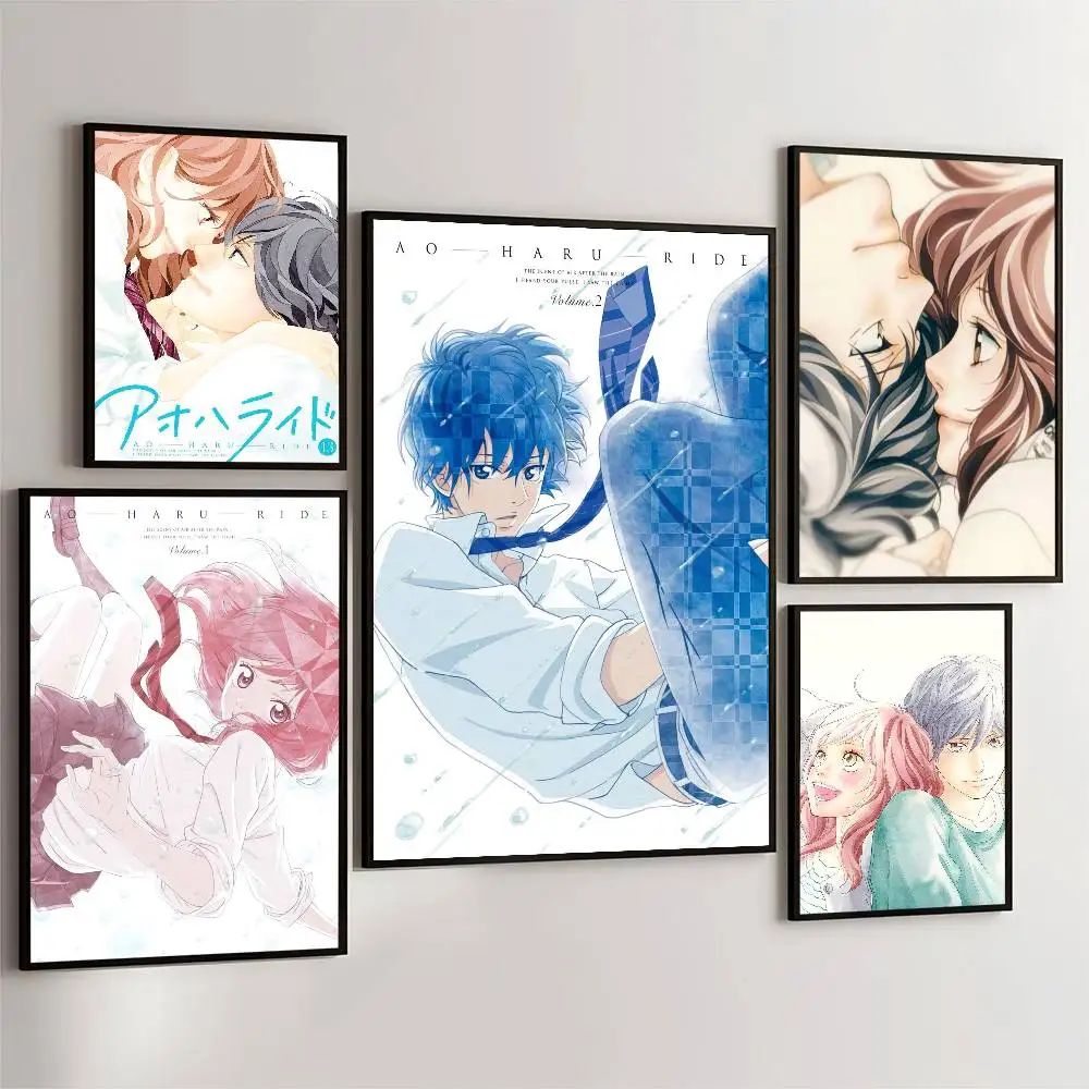 Blue Spring Ride Cartoon anime Classic Vintage Posters HD Quality Wall Art Retro Posters for Home Room Wall Decor