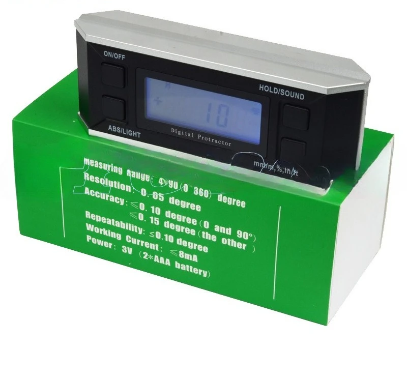Display Inclination Box IP54 Digital Display Inclination Meter Digital Display Angle Ruler Horizontal Ruler Slope Ruler Tool
