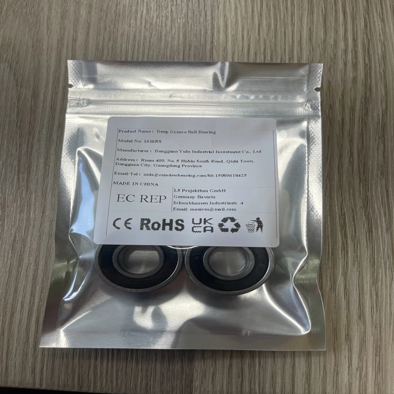 

5PCS 1616RS Miniature Bearing ABEC-7 inch Ball Bearings 12.7x28.575x9.525mm Sealed Bearing - Double Rubber Seals 1616-2RS