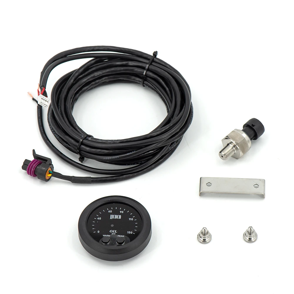 Ultra-Thin Digital Oil Pressure Gauge with 1/8 NPT Sensor - 0-150 PSI Red LED Display for Automotive Engine Monitoring