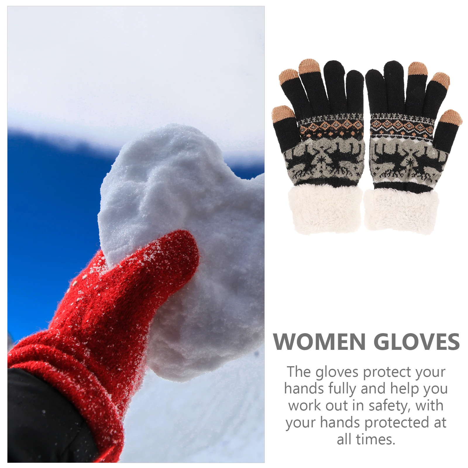 

women gloves winter warm gloves full finger gloves warm knitted hand gloves