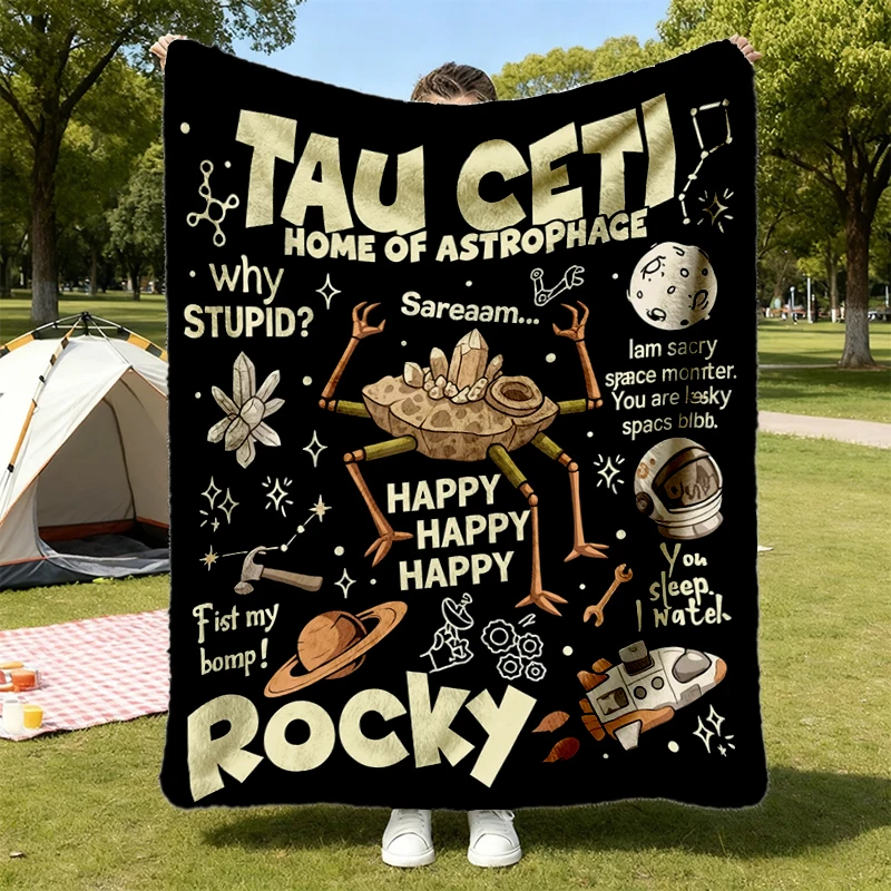 Rocky Tau Ceti Home of Astrophage Flannel Blanket, Hail Mary Book Cozy Blanket