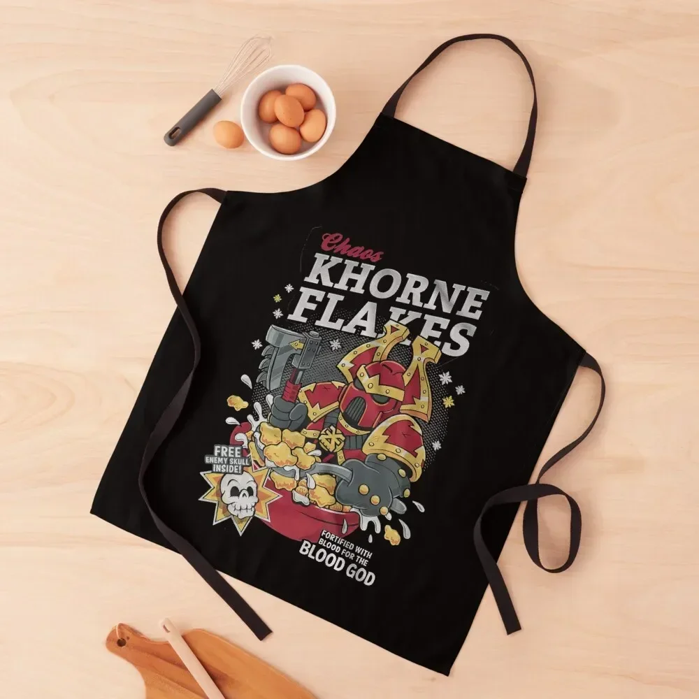 

Chaos khorne flakes Fortified with blood for the blood god Apron Kitchen Man women's kitchens Apron