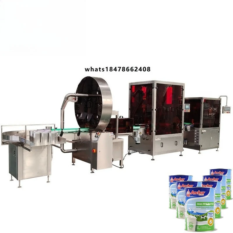 Automatic Auger High-Accuracy Pneumatic Milk Powder Filling Packaging Canning Machine Line Nitrogen Flushing