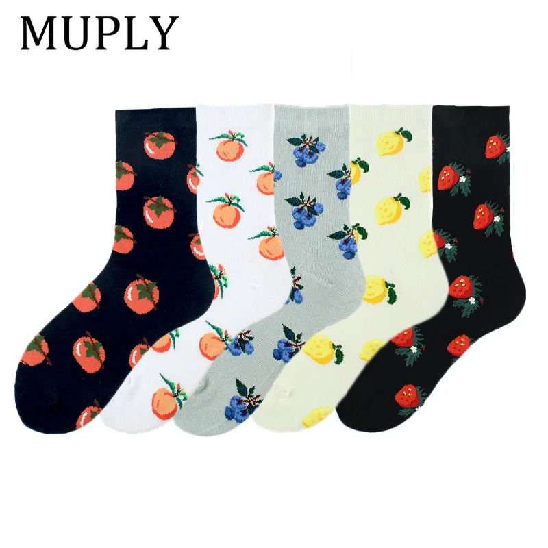 New Spring Autumn Casual Korean Style Women Cartoon Cute Fruit Lemon Strawberry Tomato Sheep Kawaii Cotton Tide Short Socks