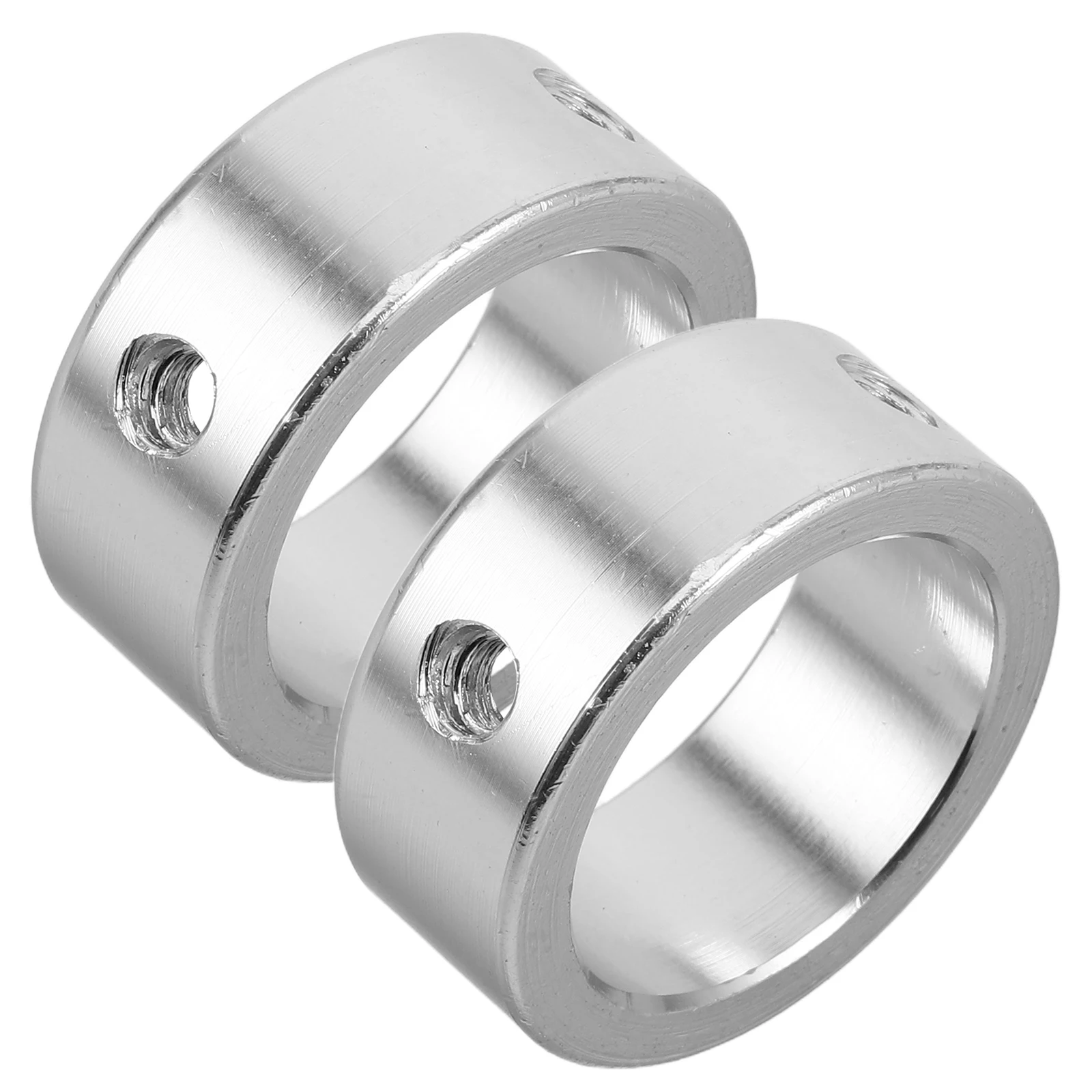 

2Pcs Fitness Accessories Aluminum Alloy Handle End Caps Tube Plugs Locating Ring Gym Equipment Lightweight Durable Silver