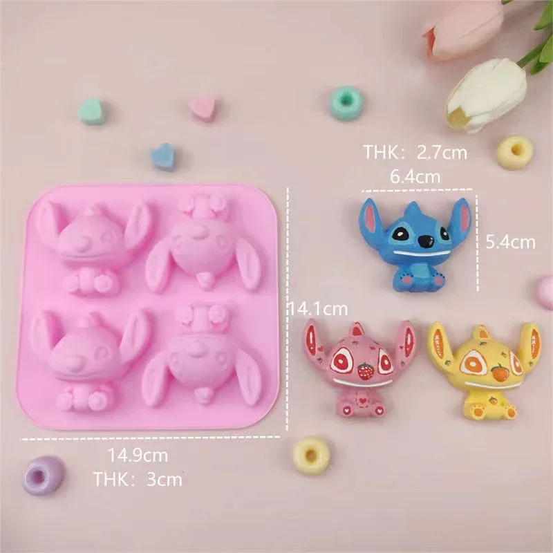 Stitch Mickey Minnie Chocolate Mould Miniso Disney Cartoon Candy Mousse Biscuit Cake Mold Food Grade Cookie Cutter Baking Tool