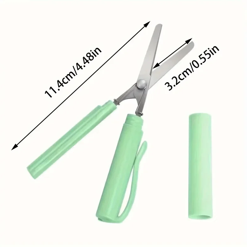 Mini Foldable Stainless Steel Pen Scissors, Portable Student Art Craft Shears