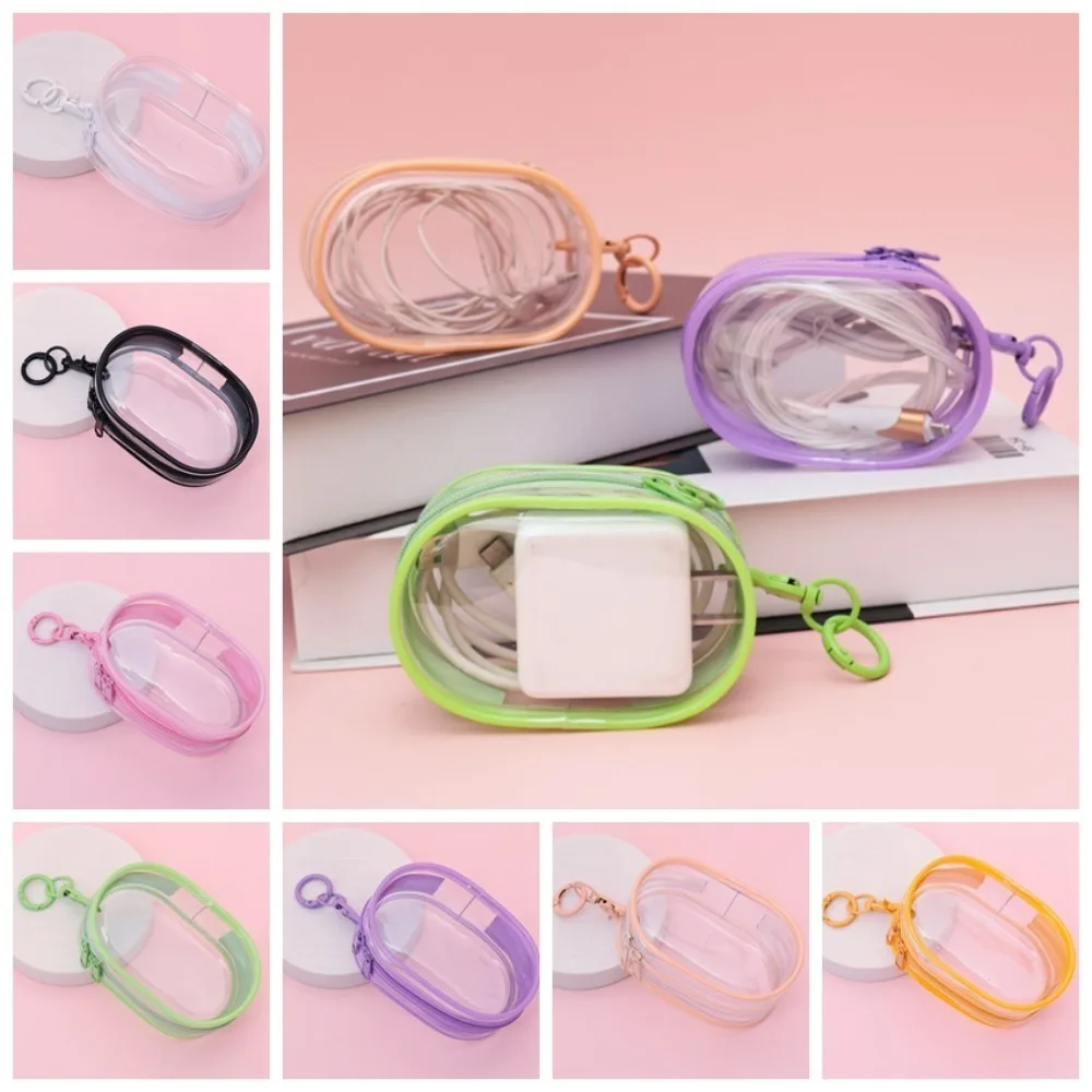 With Keychain Phone Charger Bag Transparent Anti Drop Data Cable Storage Bag PVC Storage Digital Storage Bag Phone Charger