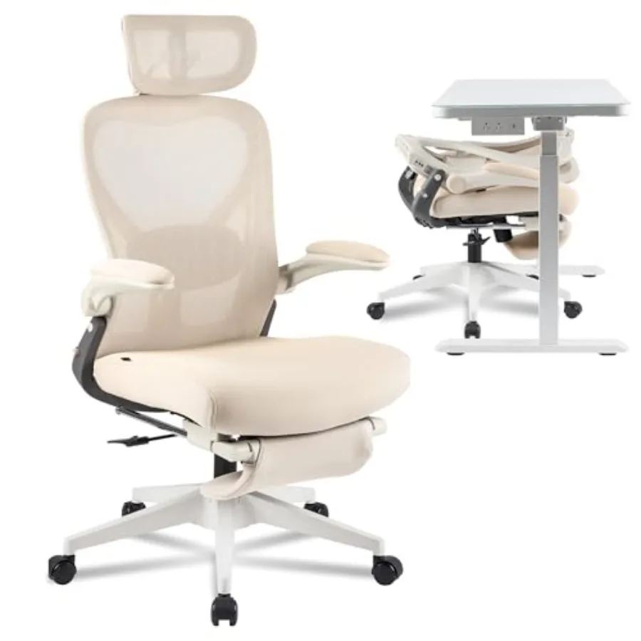 

Foldex Ergonomic Office Chair, Folding Chair for Small Spaces with Lumbar Support, Flip-up Armrests, 3D Headrest, Desk Chairs w