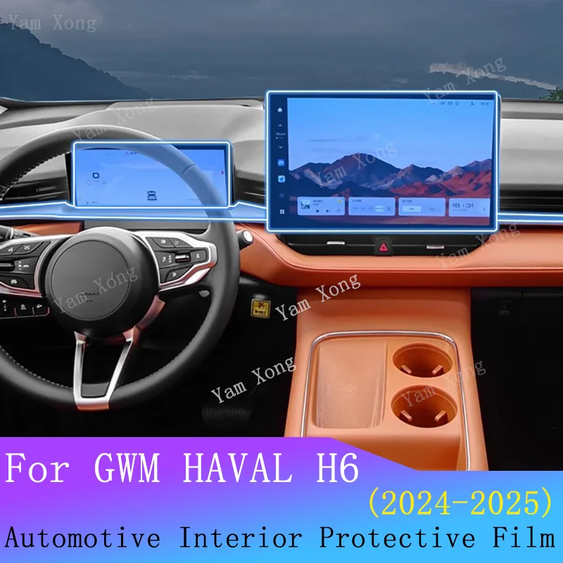 

For GWM HAVAL H6 2024 2025 Car Interior Dashboard GPS Navigation TPU Instrcument Protective Transparent condition Accessories