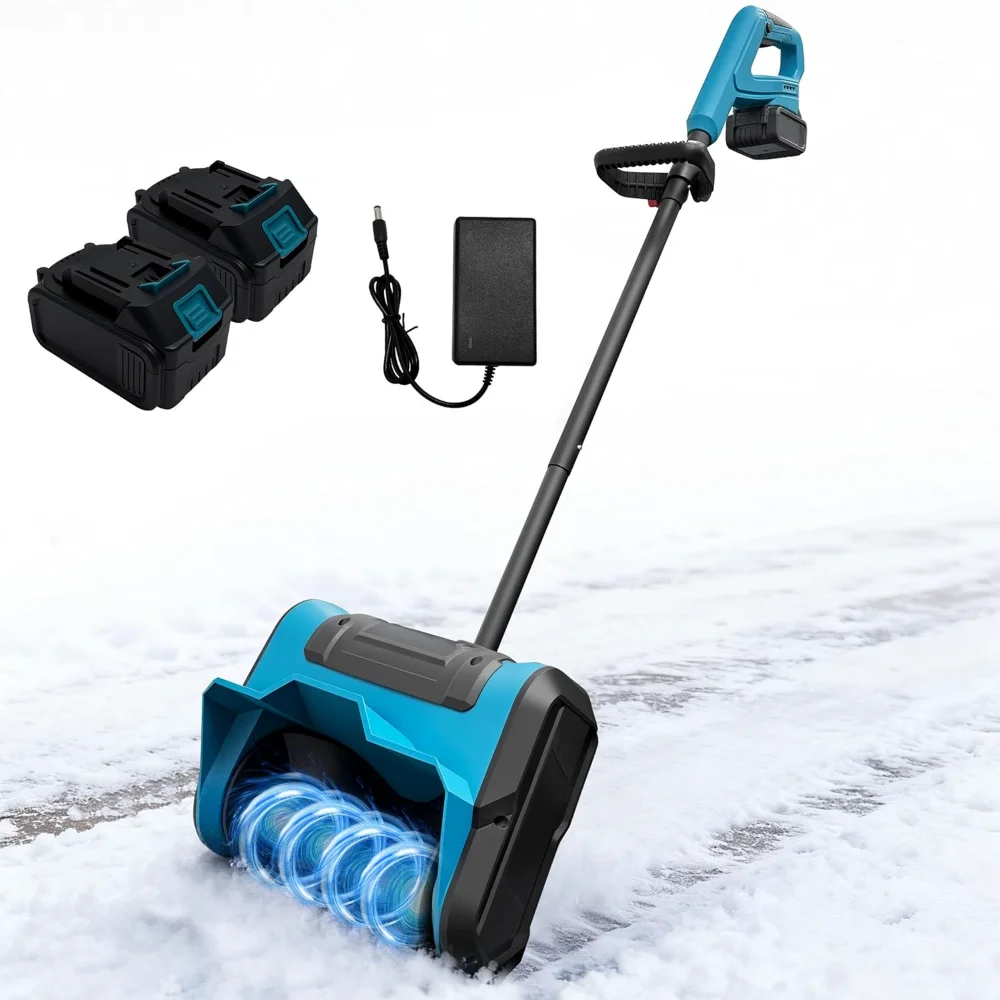 

Cordless Electric Snow Shovel, 10" Width with Two Batteries & 26FT Throw for Patios