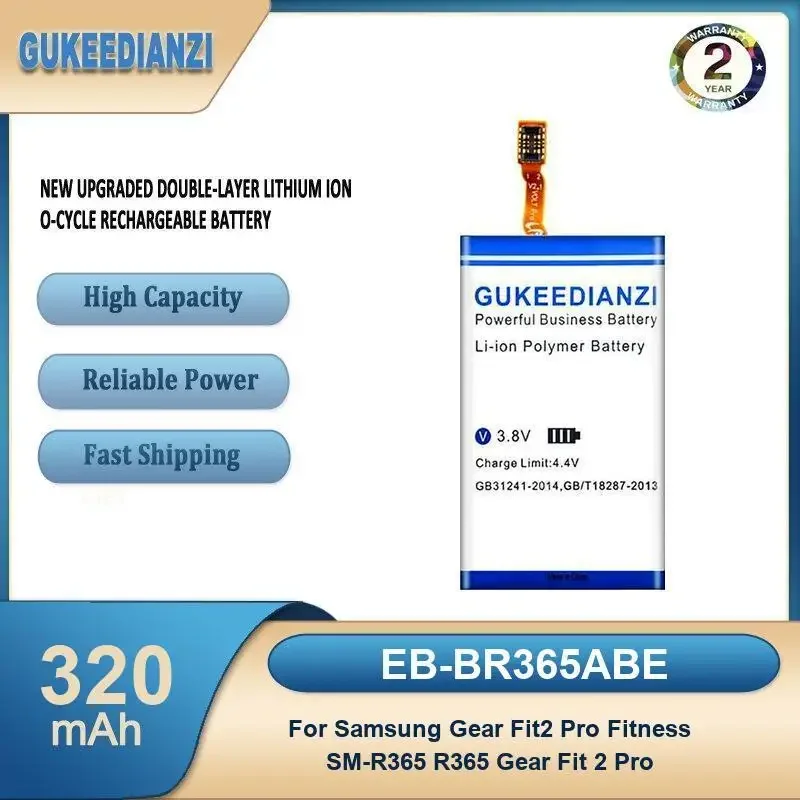 

EB-BR365ABE Аккумулятор для часов большой емкости 320 мАч для Samsung Gear Fit2 Pro Fitness SM-R365 R365 Gear Fit 2 Pro