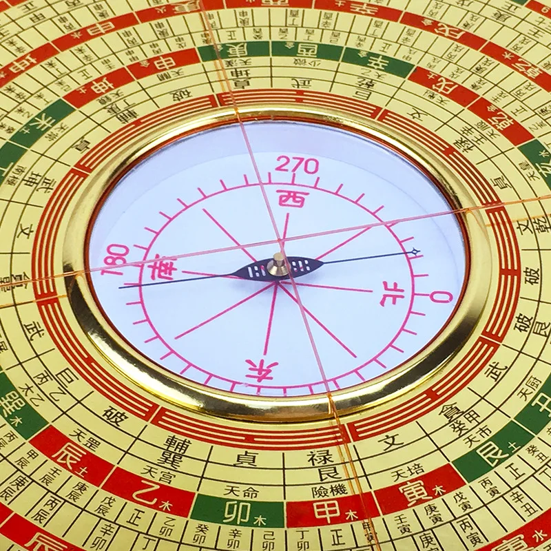 Professional Large Tianchi Brass 8inch Portable Yang Gong Three-in-One Compass and Divination Instrument