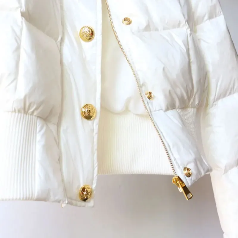 Women's Winter Cotton Jacket 2025 New Waist Cinching Slimming Stand-Up Collar Overcoat Long Sleeved High End Temperament Jackets
