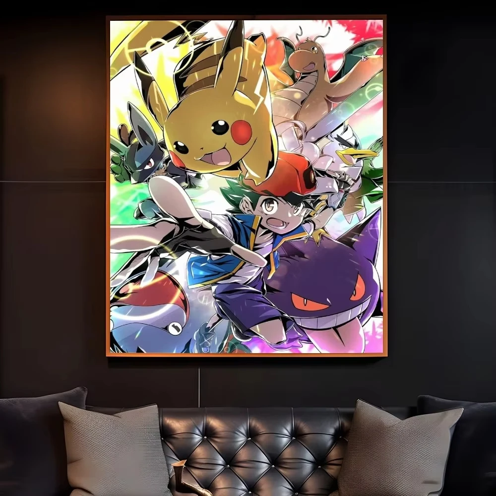 مينيسو بوكيمون سلسلة لطيف ملصق لزجة جدار الفن الطباعة مقاوم للماء غرفة المعيشة المنزلي غرفة نوم بار ديكور جمالي