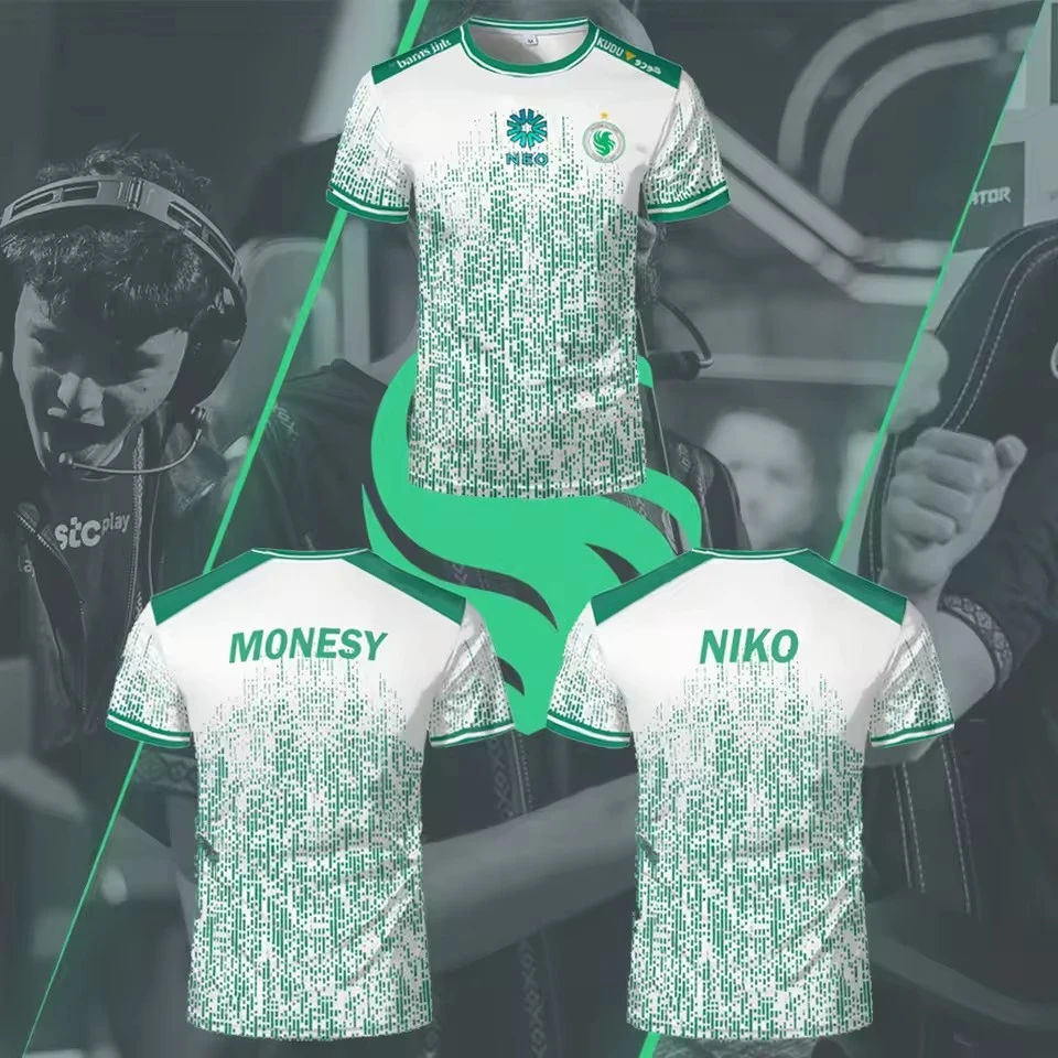 

Team Falcons 2025 Summer New White Training Uniforms CS2 Esports Pro League NIKO m0NESY Custom T-shirts O Neck Tees Y2k Tops