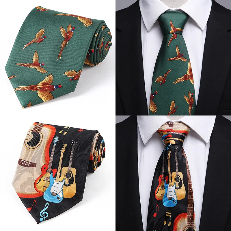 

Personality Polyester Silk Tie Men's Casual Banquet Suit Shirt Accessories 10cm Printed Widened Animal Series Necktie