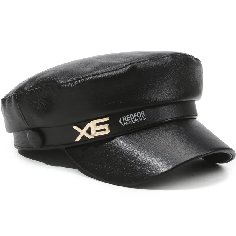 المشاهير على الإنترنت الربيع والخريف قبعة متعددة الاستخدامات قبعة الشمس المسطحة الرجعية تظهر الوجه قبعة الرسام الأسود الصغير قبعة الموضة