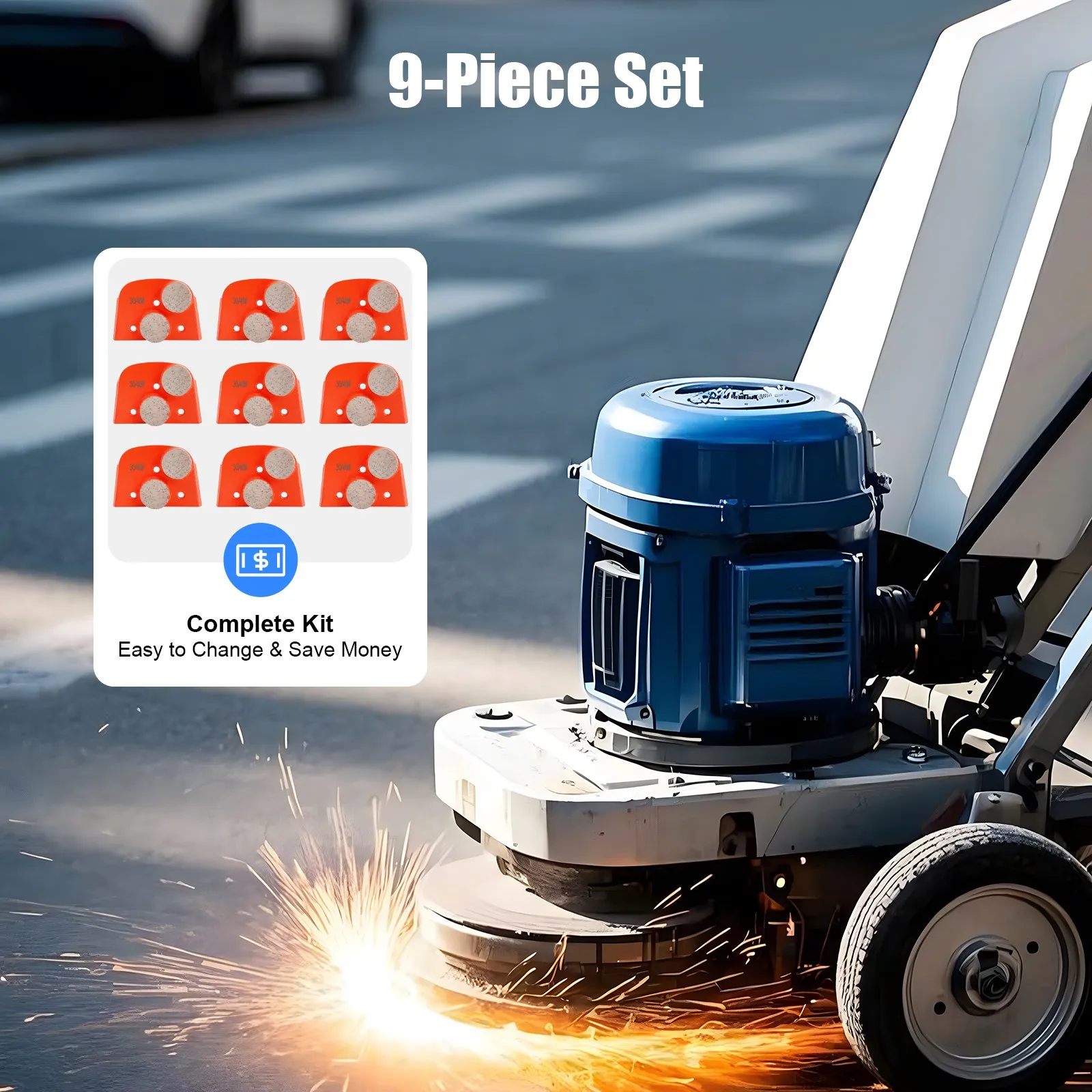 9* Tamponi abrasivi diamantati per calcestruzzo 30/40 #   Tampone per lucidatura diamantato a grana