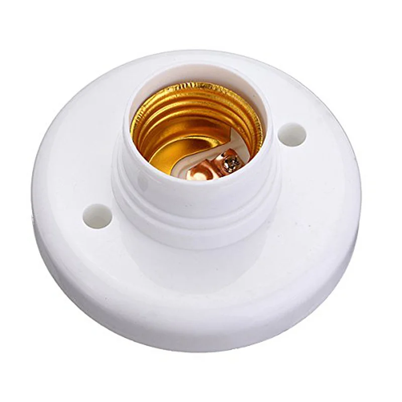 

B23B 6X E27 Round Plastic Base Screw Light Bulb Lamp Socket Holder White