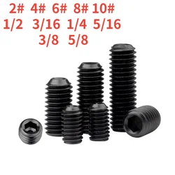 2#4#6#8#10# 1/2 3/16 1/4 5/16 3/8 5/8 Grade 12.9 British American Hexagon Socket Head Screws with Recessed End Set Screws US UK