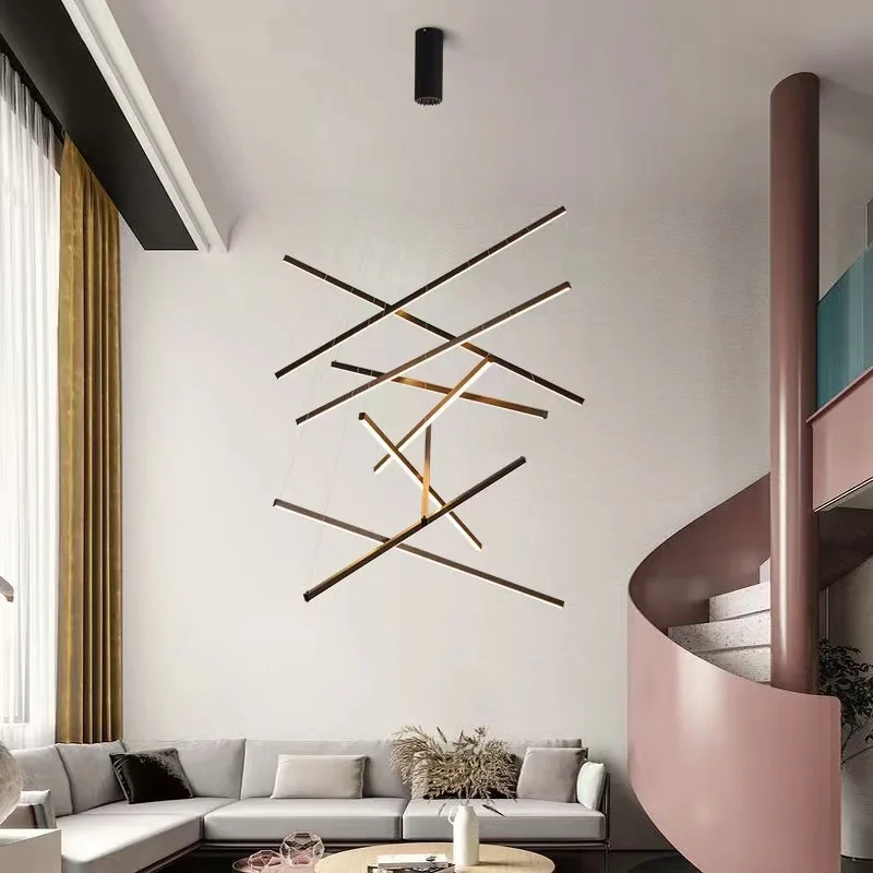 Duplex building chandelier, Nordic modern villa living room lamp