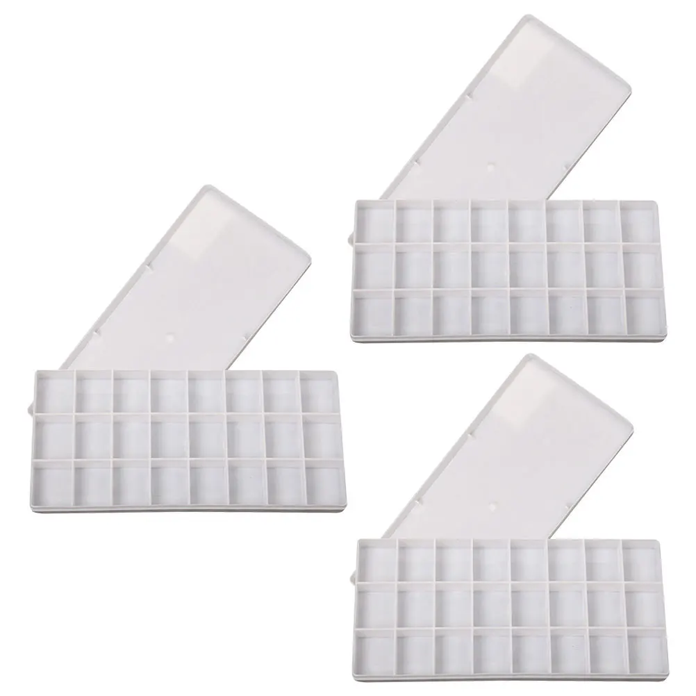 

3pcs 24 Grids Watercolor Pigment Box Empty Paint Case For Artists Students Color Mixing Tray Art Painting Tools Watercolor Tin
