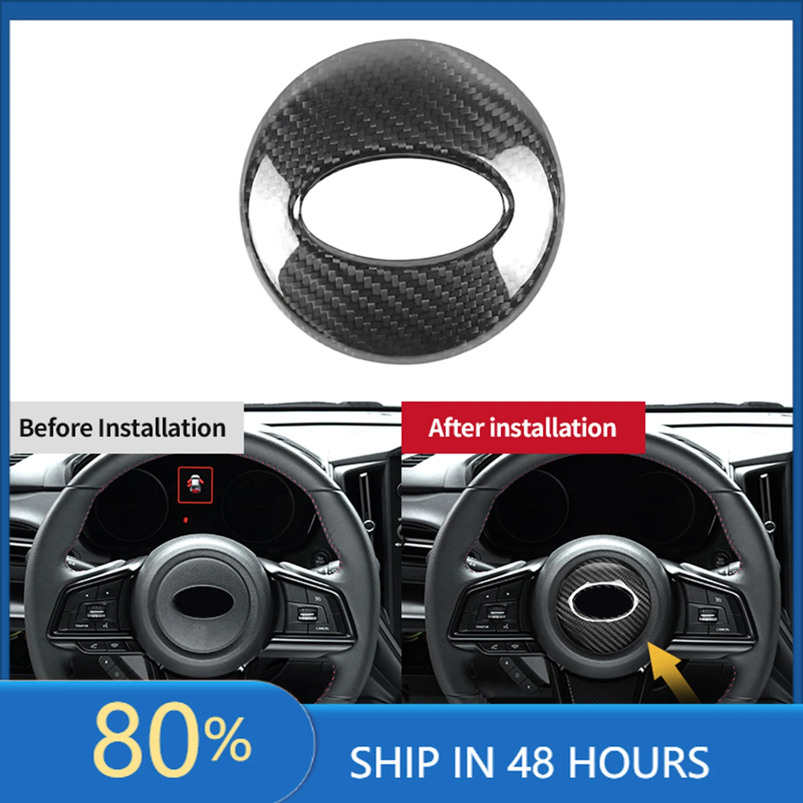

Для Subaru WRX 2022-2024 настоящее углеродное волокно внутренняя крышка панели рулевого колеса рамка отделка наклейка декоративная