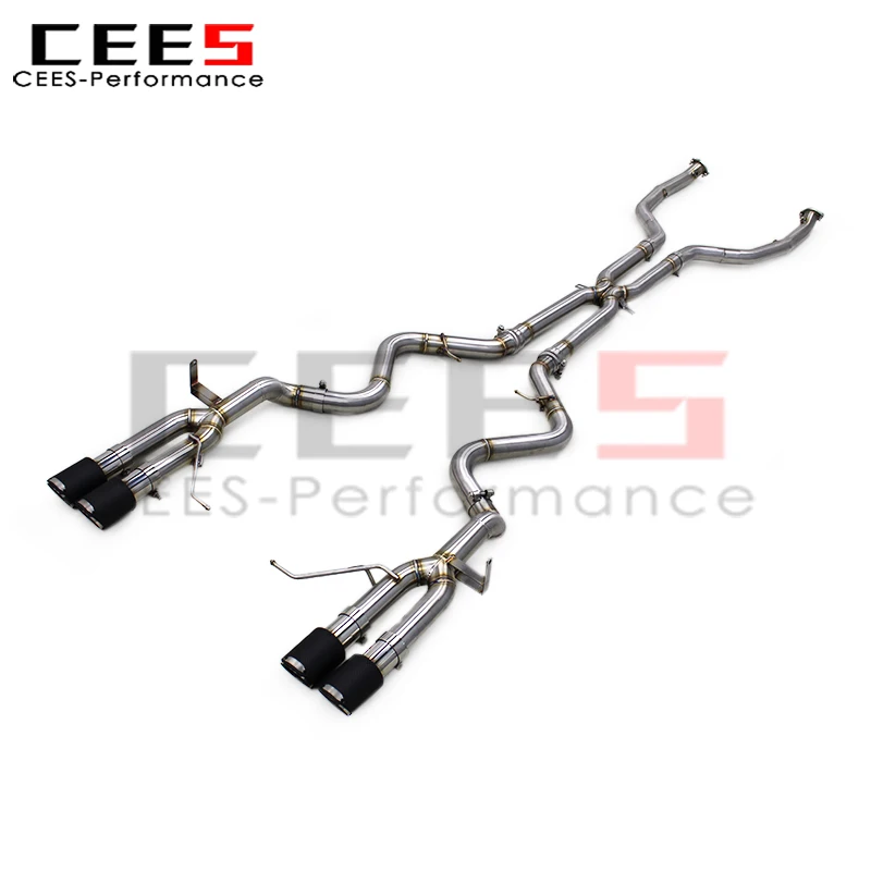 cees Stainless Steel Catback Exhaust Pipes System for BMW M3 E90/E92/E93 4.0L 2008-2013 Performance X Pipe Carbon Black Tips