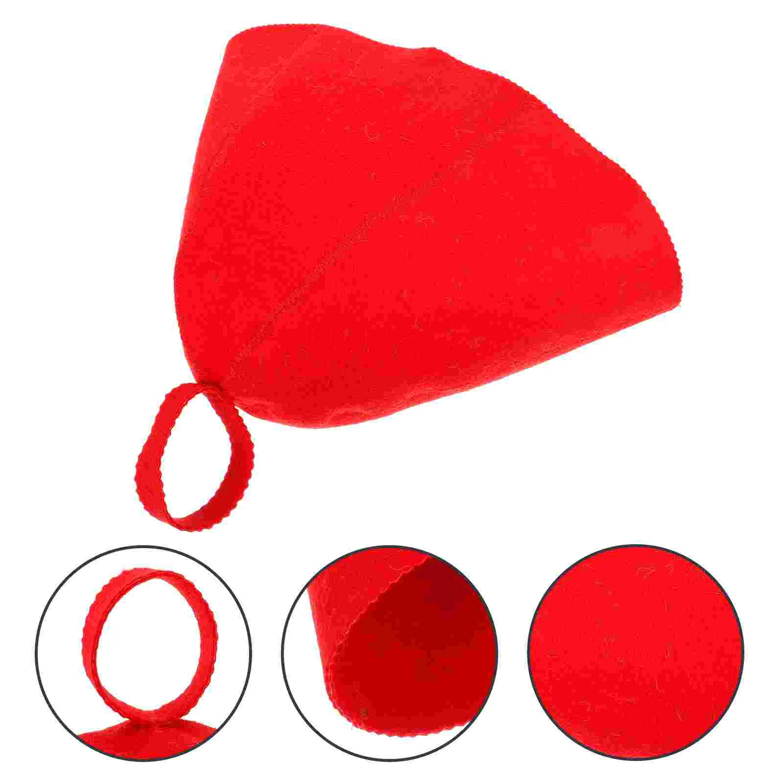 Wool Felt Bath Hat Large Comfortable Felt Sauna Hat Red Comfortable Breathable Hair Cap for Spa Household Shower Accessories