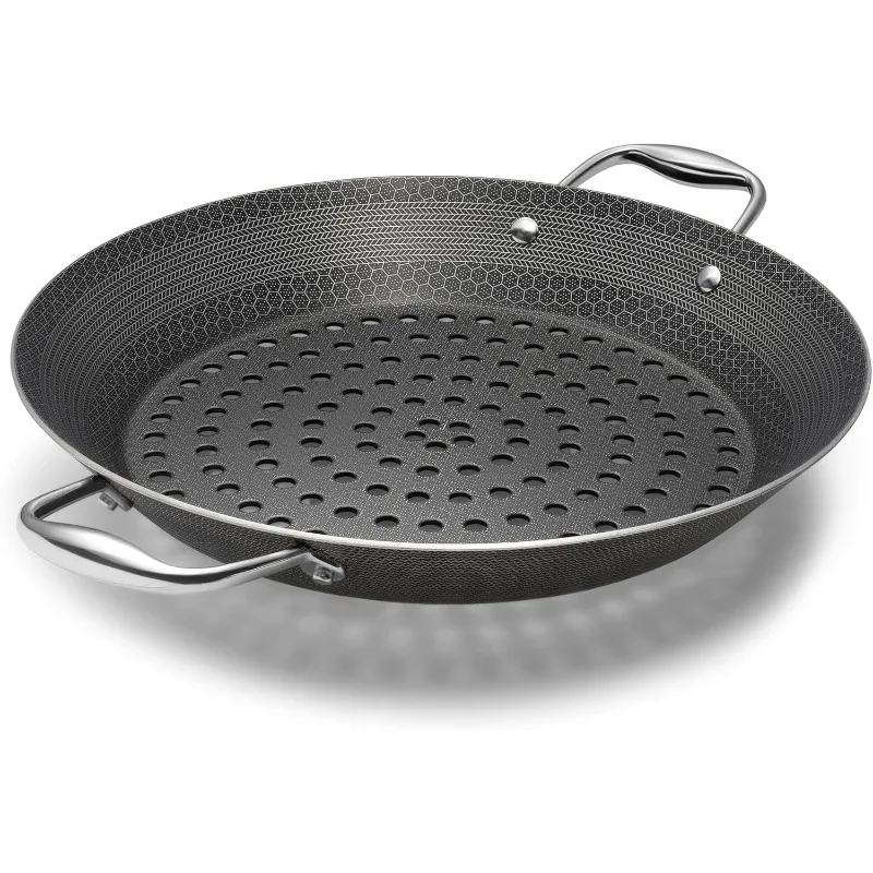 Hybrid Nonstick BBQ Grill Pan, Dishwasher-Friendly, BBQ and Oven-Safe Up to 900°F